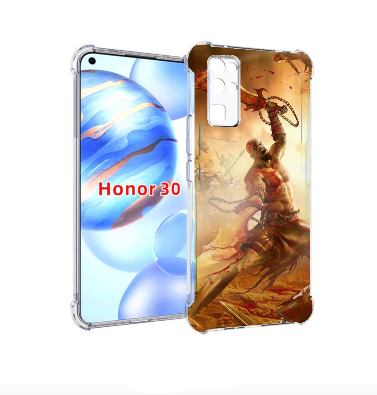 фото Чехол бампер mypads god of war iii для honor 30 (bmh-an10) проти