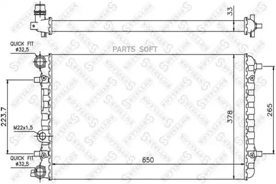 

10-26417-sx_радиатор системы охлаждения vw new beetle 1.4-1.9tdi 98>