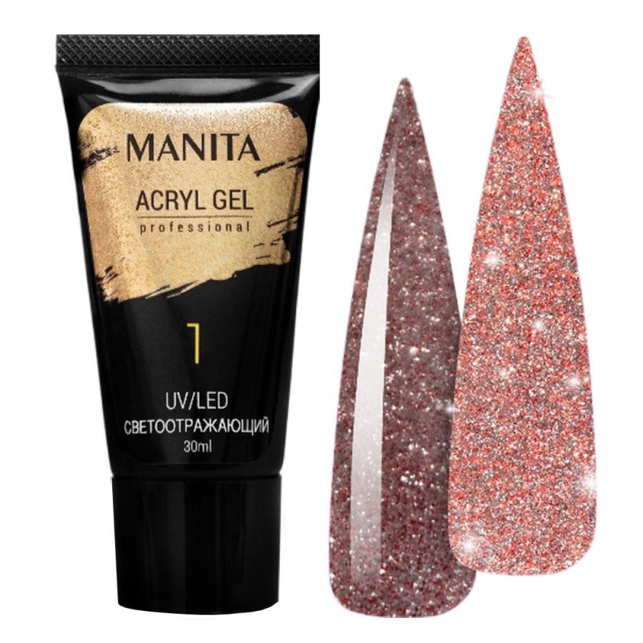 

Акриловый гель для ногтей Manita Professional светоотражающий №01 30 мл, kr-22600