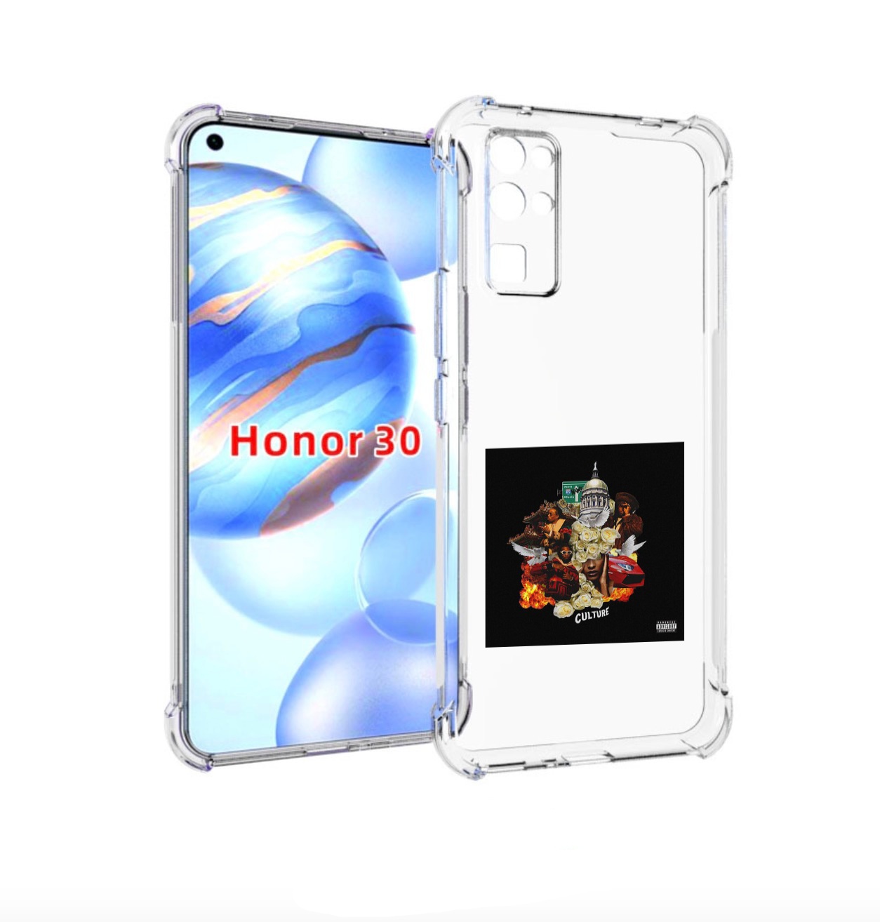 

Чехол бампер MyPads Migos - Culture для Honor 30 (BMH-AN10) прот, Прозрачный, Tocco