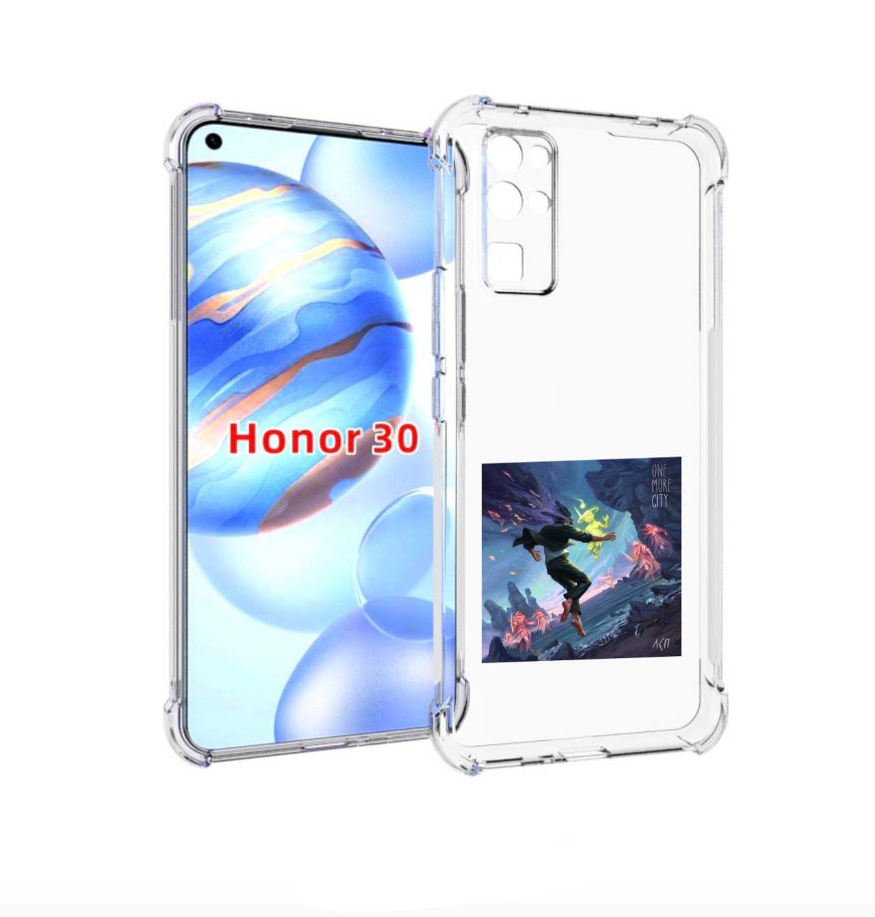 Чехол бампер MyPads One More City ЛСП для Honor 30 (BMH-AN10) пр