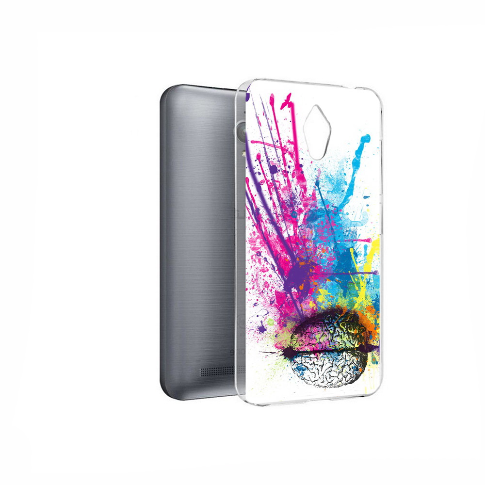 

Чехол MyPads Tocco для Asus ZenFone Go (ZC500TG) яркий красочный мозг, Прозрачный, Tocco