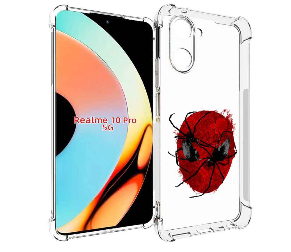 

Чехол бампер MyPads человек паук для Realme 10 Pro противоударный, Прозрачный, Tocco