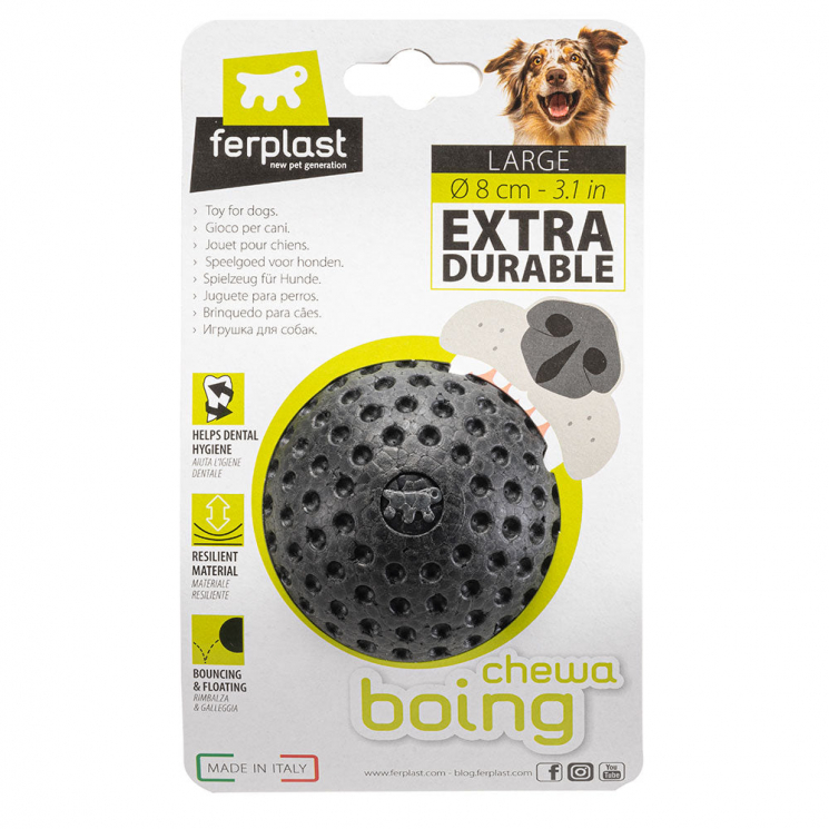 Игрушка для собак Ferplast Chewa Boing Medium Мяч плавающий для жевания, черный,, 6.3 см