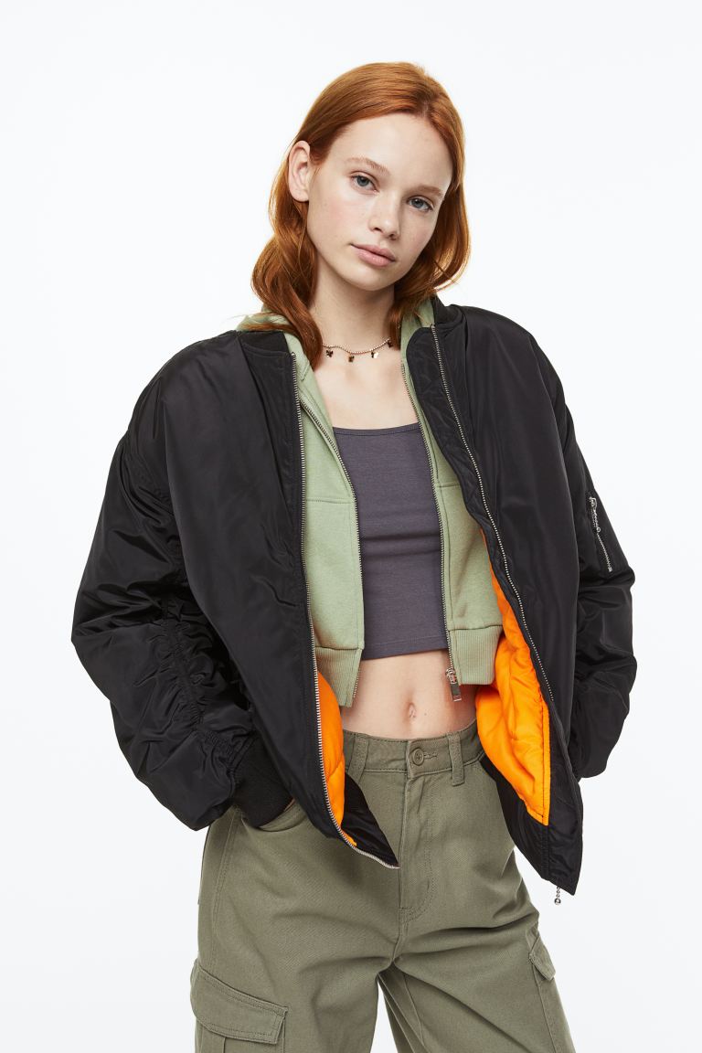 

Бомбер женский H&M 1086386009 черный XL (доставка из-за рубежа), 1086386009