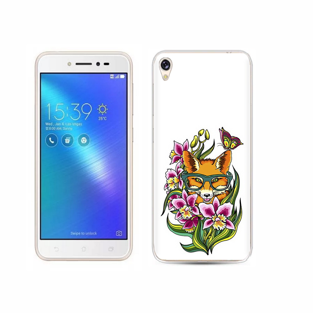 

Чехол MyPads Tocco для Asus ZenFone Live (ZB501KL) Лиса в цветах, Прозрачный, Tocco