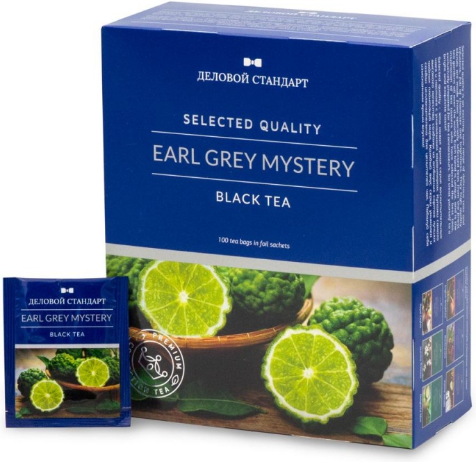 Чай Деловой Стандарт Earl grey mystery черн.с бергамотом 100 пак x 1, 8гр/уп