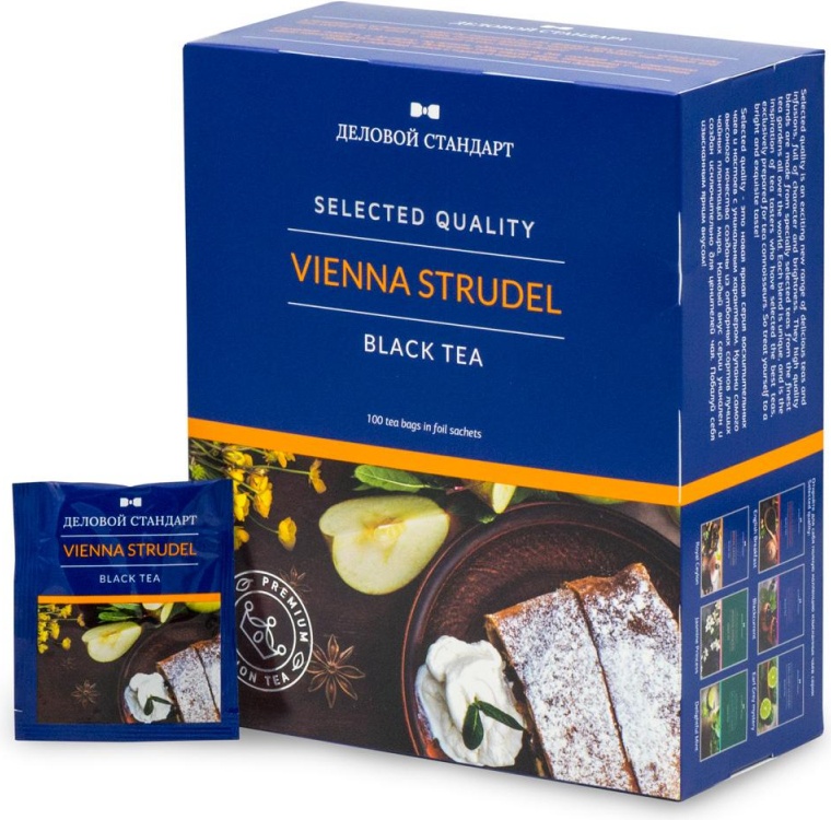 Чай Деловой Стандарт Vienna Strudel черн.с грушей 100 пак x 1, 8гр/уп