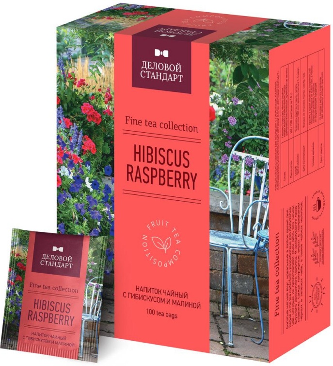

Чай Деловой Стандарт чай.нап.Hibiscus and raspberry 100 пак x 1, 8гр/уп