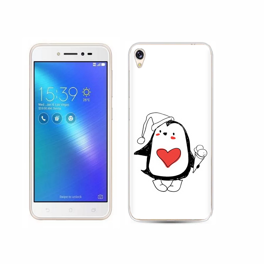Чехол MyPads Tocco для Asus ZenFone Live (ZB501KL) Пингвин с мороженым