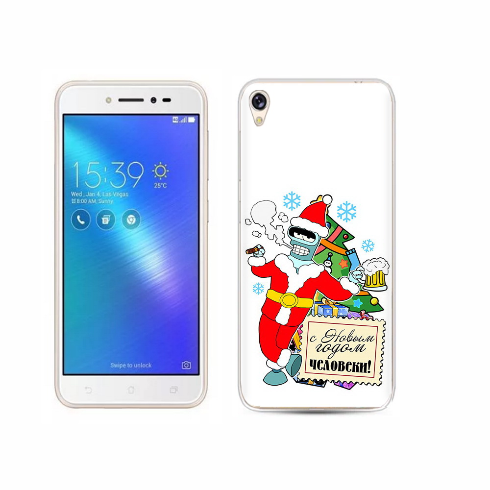 

Чехол MyPads Tocco для Asus ZenFone Live (ZB501KL) С новым годом человеки, Прозрачный, Tocco
