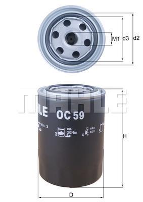 

Фильтр масляный Mahle OC 59