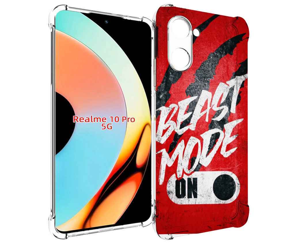 

Чехол бампер MyPads BEAST inside You для Realme 10 Pro противоуд..., Прозрачный, Tocco