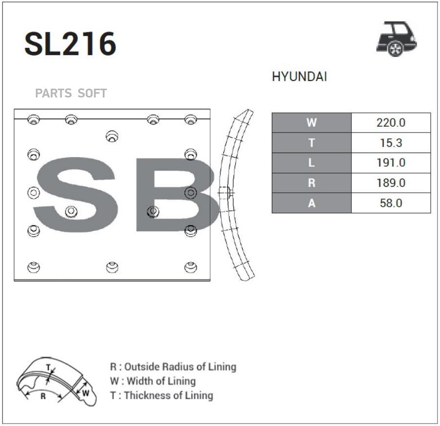 

Накладка тормозная SL216