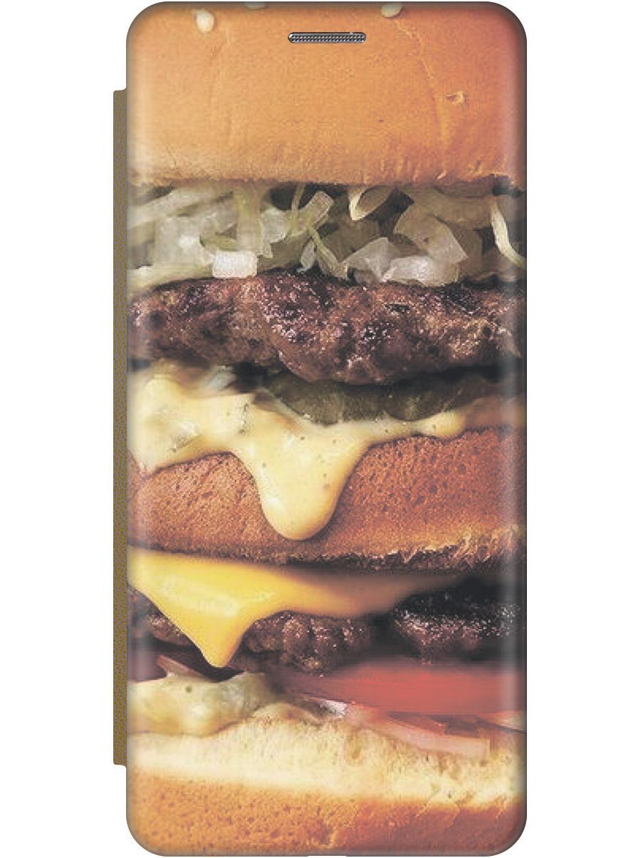 

Чехол-книжка на Huawei nova Y61 c принтом "Сочный бургер" золотистый, Бежевый;коричневый, 158020