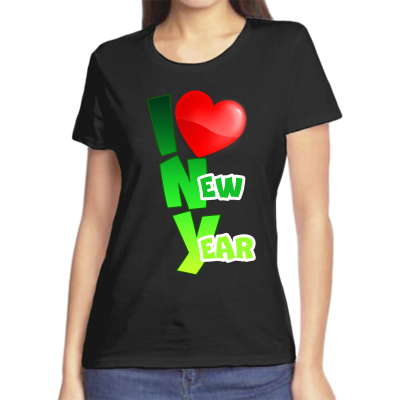 

Футболка женская черная 50 р-р новогодняя i love new year, Черный, fzh_i_love_new_year
