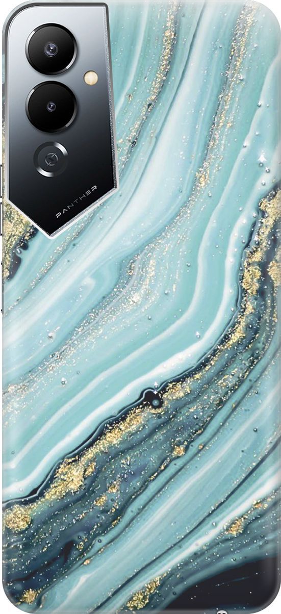 

Силиконовый чехол на Tecno Pova 4 с принтом "Зеленый мрамор", Белый;зеленый, 158035