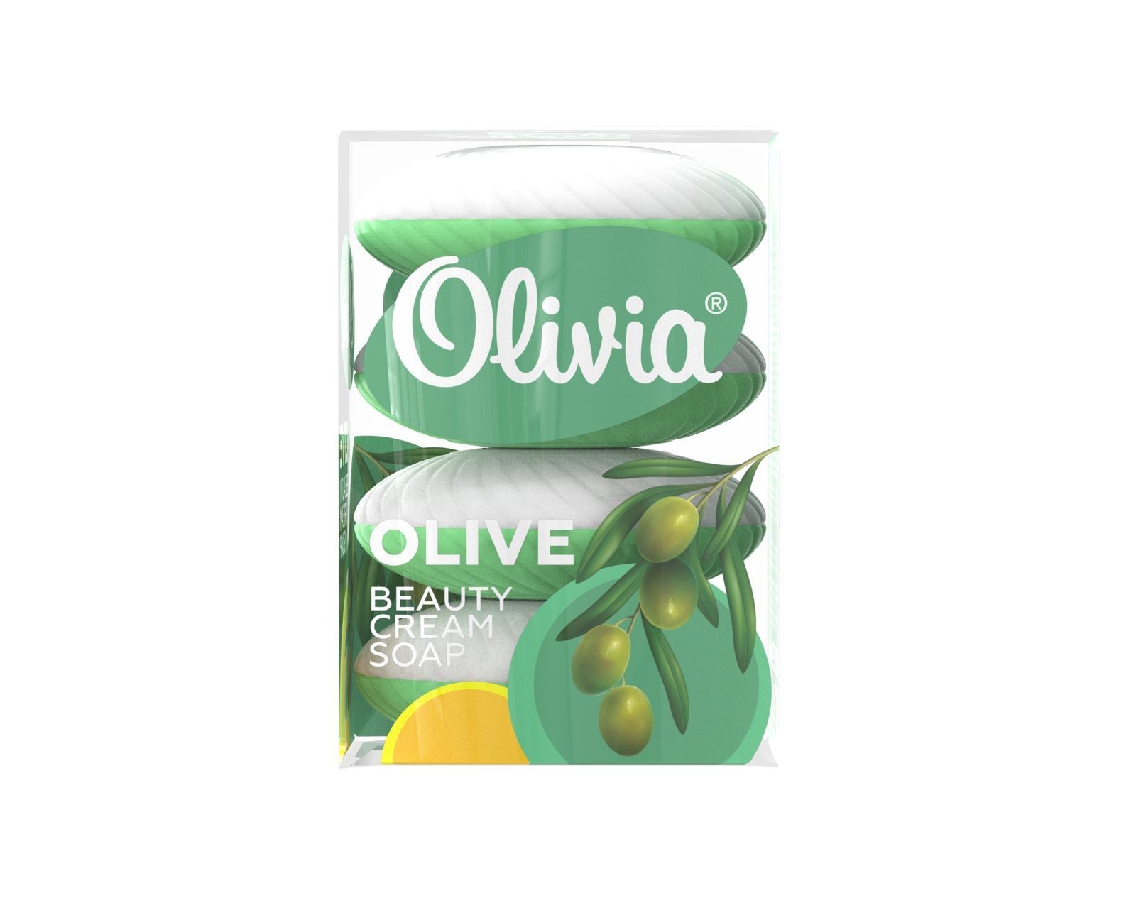 Мыло твердое туалетное для рук тела и лица ALVIERO Olivia с маслом Оливы 4 шт по 105г 409₽