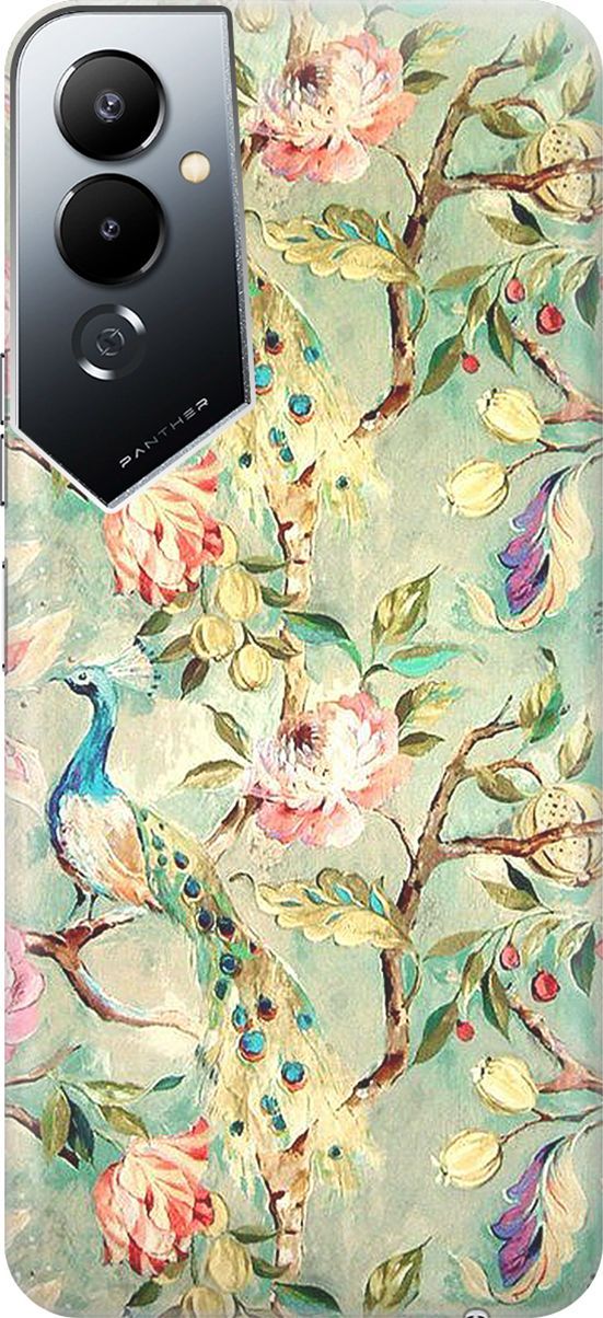 

Силиконовый чехол на Tecno Pova 4 с принтом "Винтажный цветочный паттерн", Зеленый;розовый, 158042