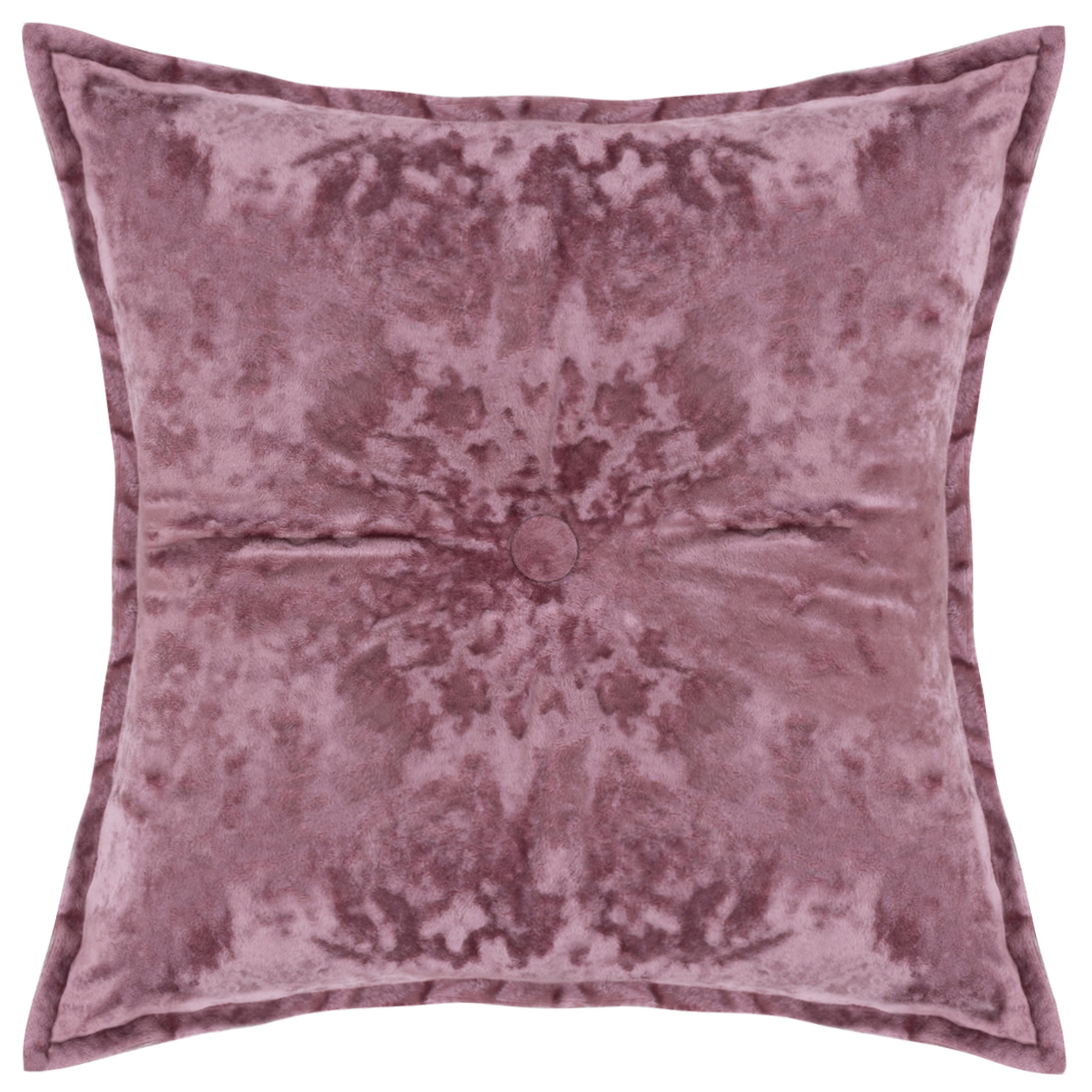 фото Декоративная подушка бархат плюш с пуговицей zengintex, 45х45 см., глубокий розовый