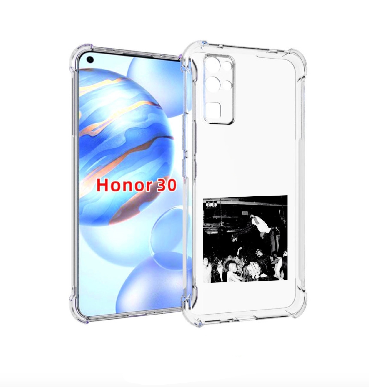 

Чехол бампер MyPads Playboi Carti - Die Lit для Honor 30 (BMH-AN, Прозрачный, Tocco