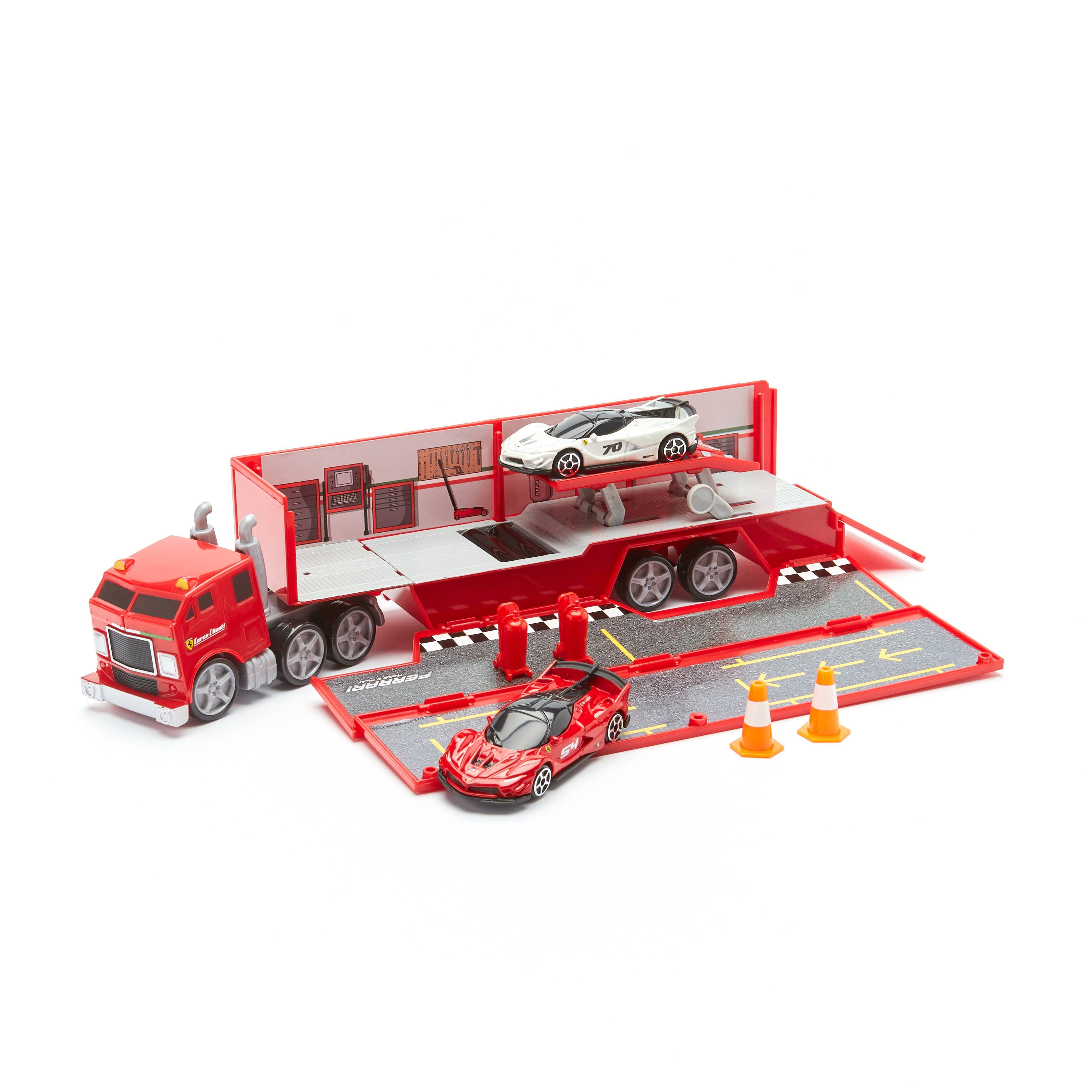 фото Maisto машинка гоночный прицеп fm ferrari evolution hauler, 1:64, красная 12388