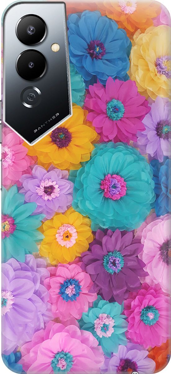 

Силиконовый чехол на Tecno Pova 4 с принтом "Бумажные цветы", Желтый;зеленый, 158042
