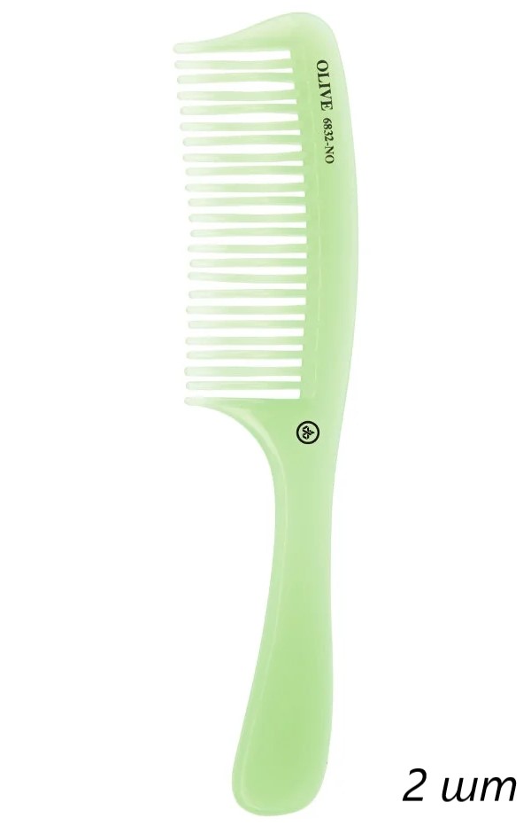 Гребень для волос Dewal Olive CO-6832 пластик 20 см зеленый 2 шт фоторамка пластик палитра 21х30 см зеленый металлик с ножкой
