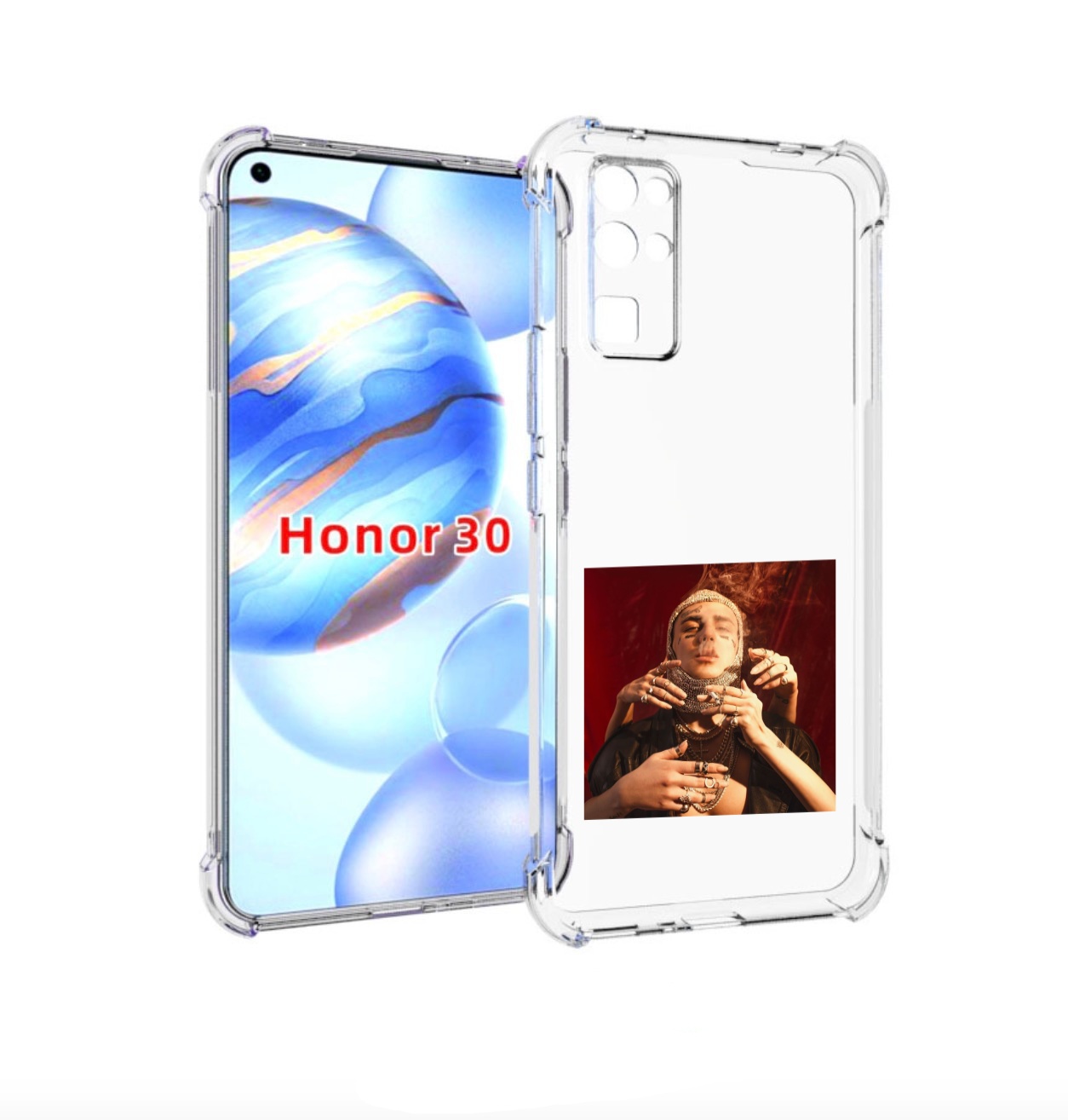 

Чехол бампер MyPads Slime face для Honor 30 (BMH-AN10) противоуд, Прозрачный, Tocco