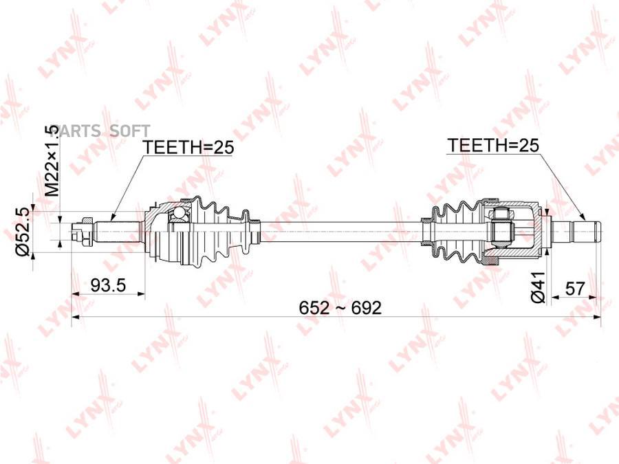 

Привод В Сборе Лев.Kia Rio Iii 1.4-1.6 11>, Hyundai Solaris 1.4-1.6 10> LYNXauto CD1062A