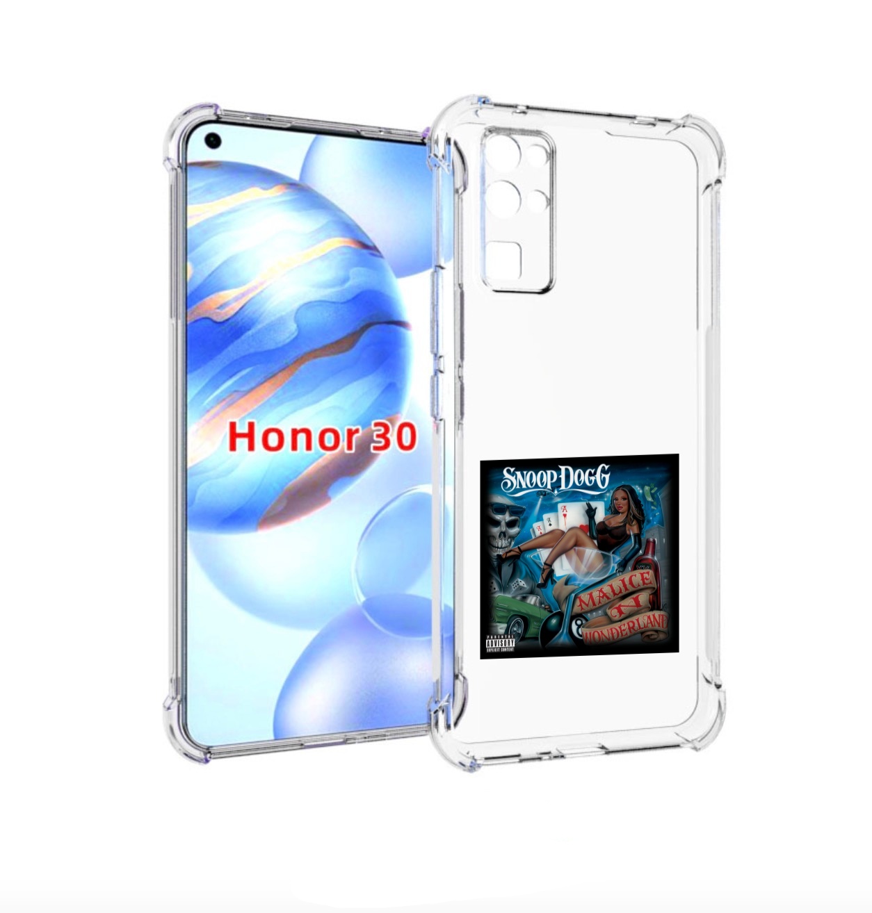 

Чехол Бампер Mypads Snoop Dogg Malice N Wonderland Для Honor 30, Прозрачный, Tocco