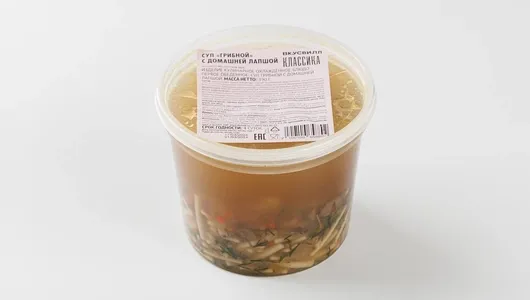 

Суп Грибной ВкусВилл с домашней лапшой 390 г