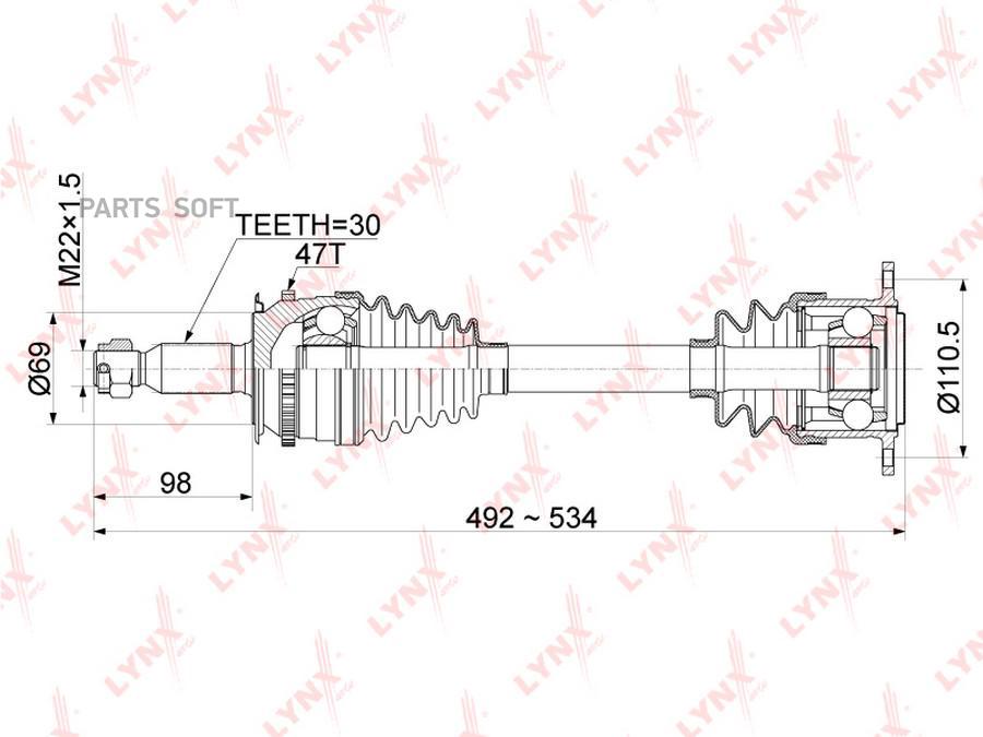 

Привод в сборе передний R подходит для MITSUBISHI L200(KA/KB) 2.5D 05-15 / Pajero Sport II