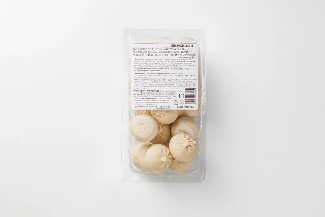 

Хинкали ВкусВилл с говядиной и курицей 560 г