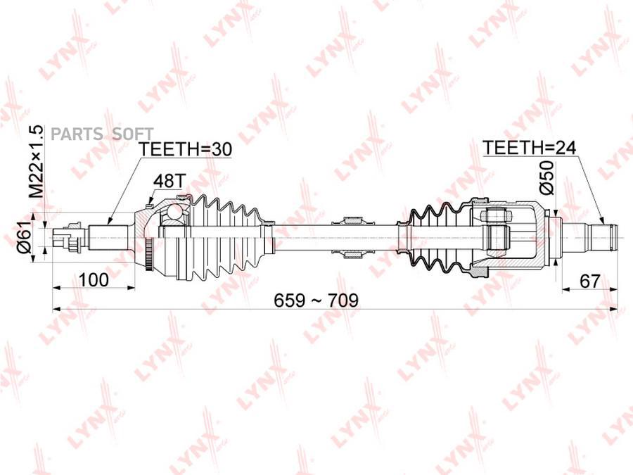 

Привод В Сборе Лев.Toyota Camry(V50) 3.5 11>, Lexus Es350 15> LYNXauto CD-1150A