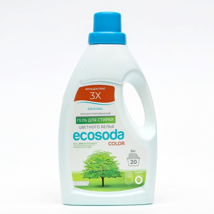 

Гель для стирки ЕCOSODA "COLOR" для цветного белья, 950 мл