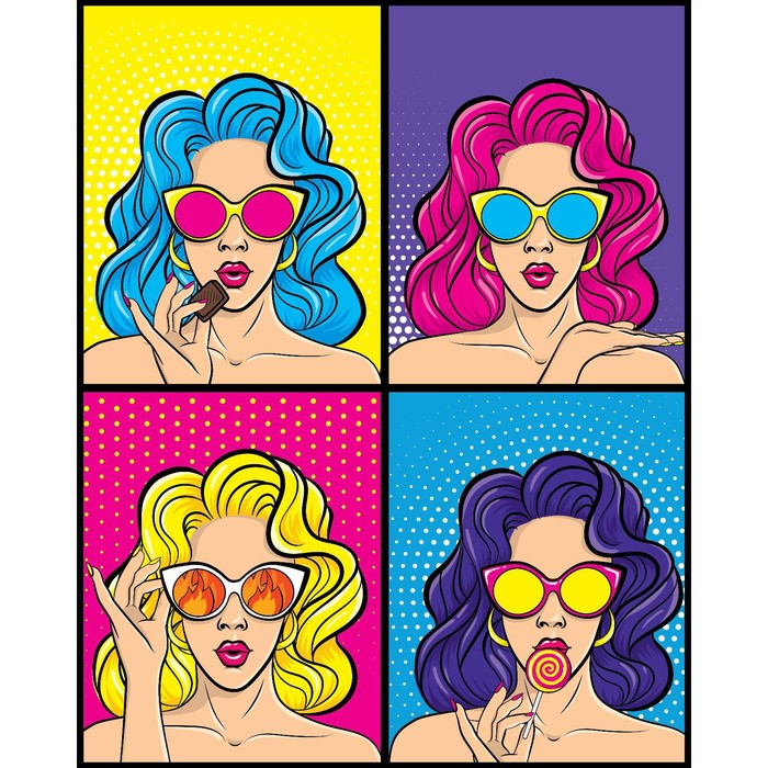 

Алмазная мозаика на подрамнике с полным заполнением «Поп-арт», 40х50см