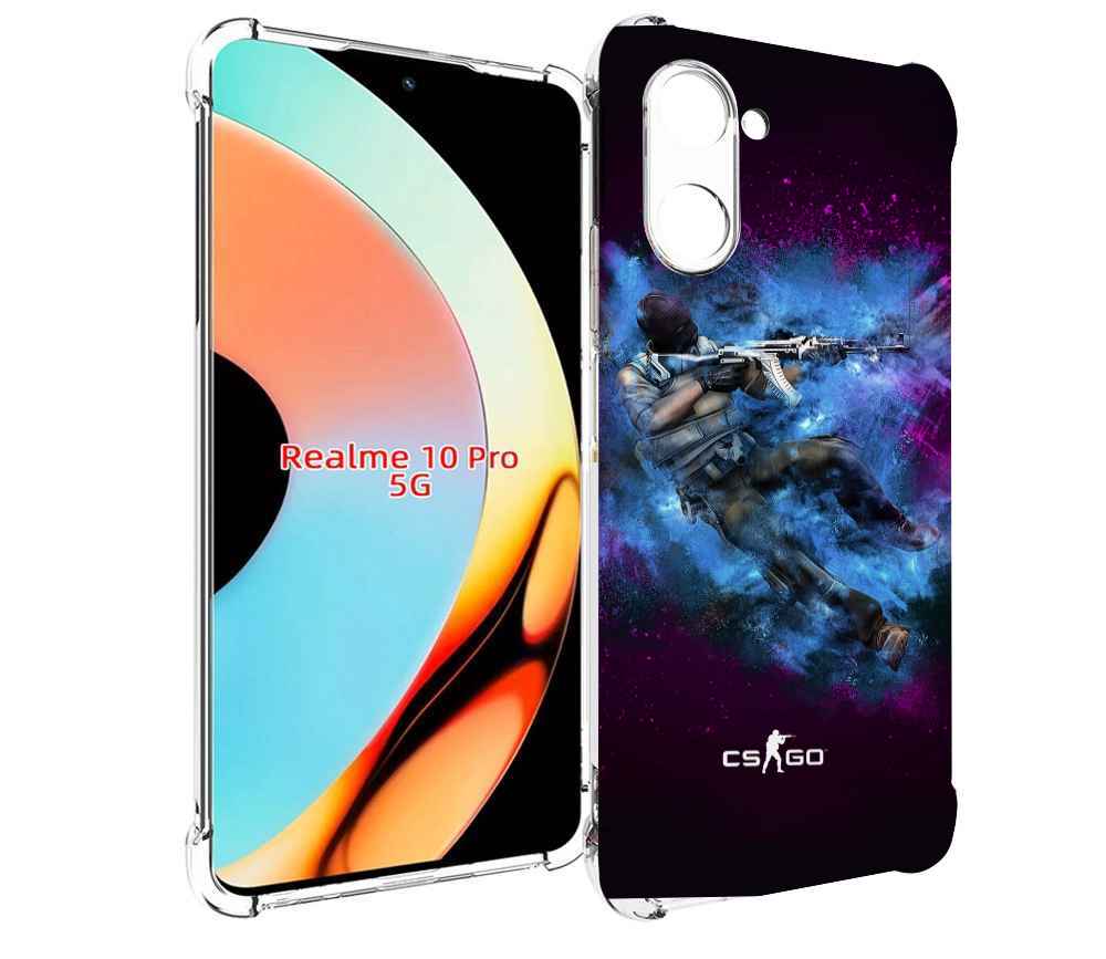 

Чехол бампер MyPads CS-go-террорист для Realme 10 Pro противоуда..., Прозрачный, Tocco