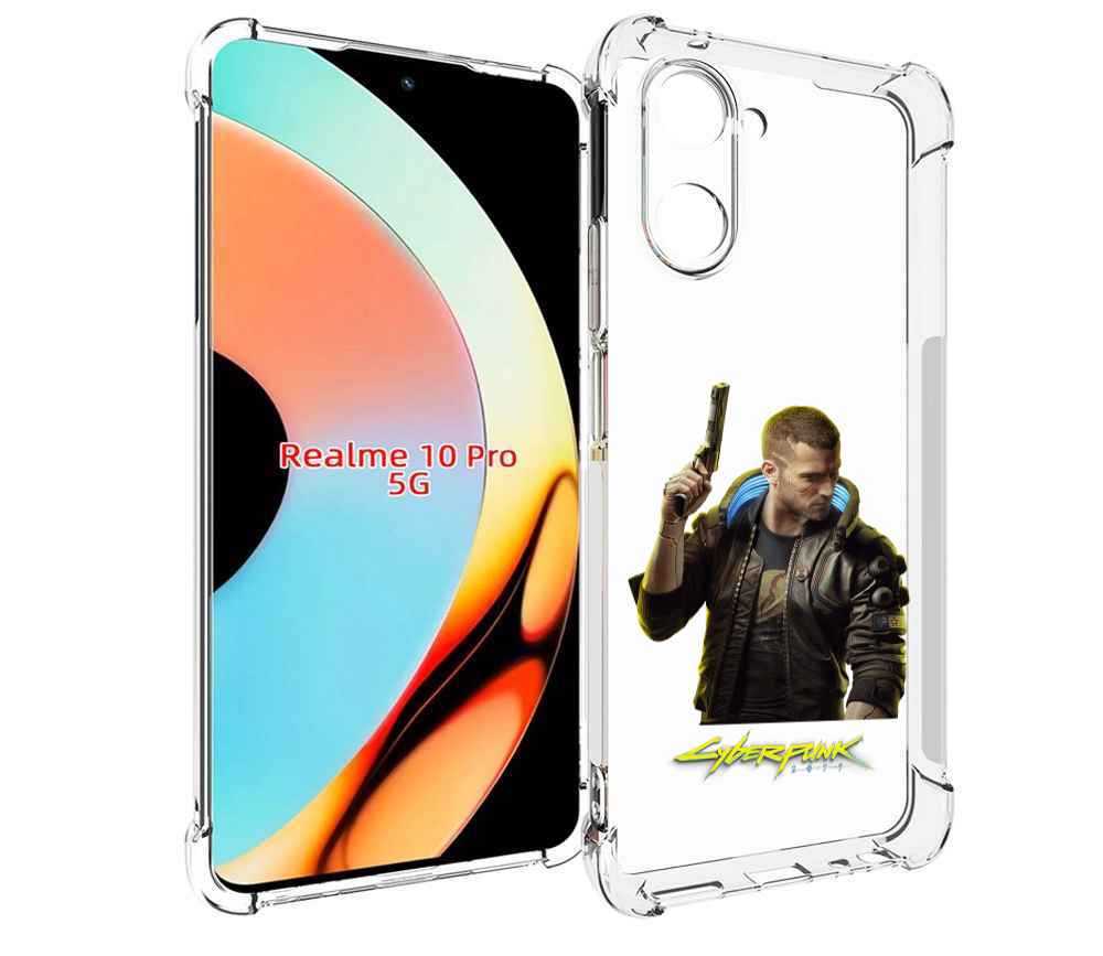 

Чехол бампер MyPads Cyberpunk-2077 для Realme 10 Pro противоударный, Прозрачный, Tocco