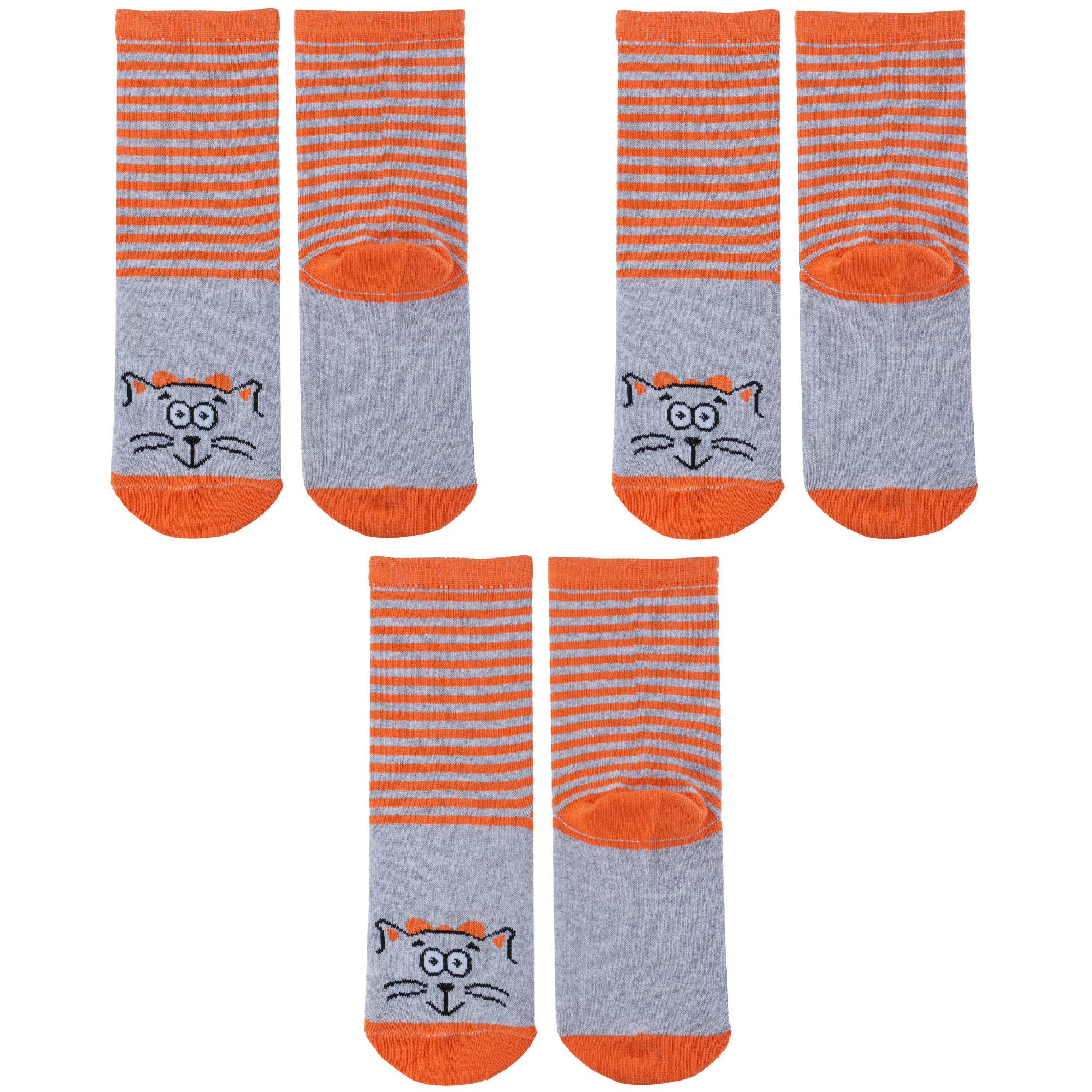 Носки детские Альтаир 3-С183, оранжевый; серый, 20