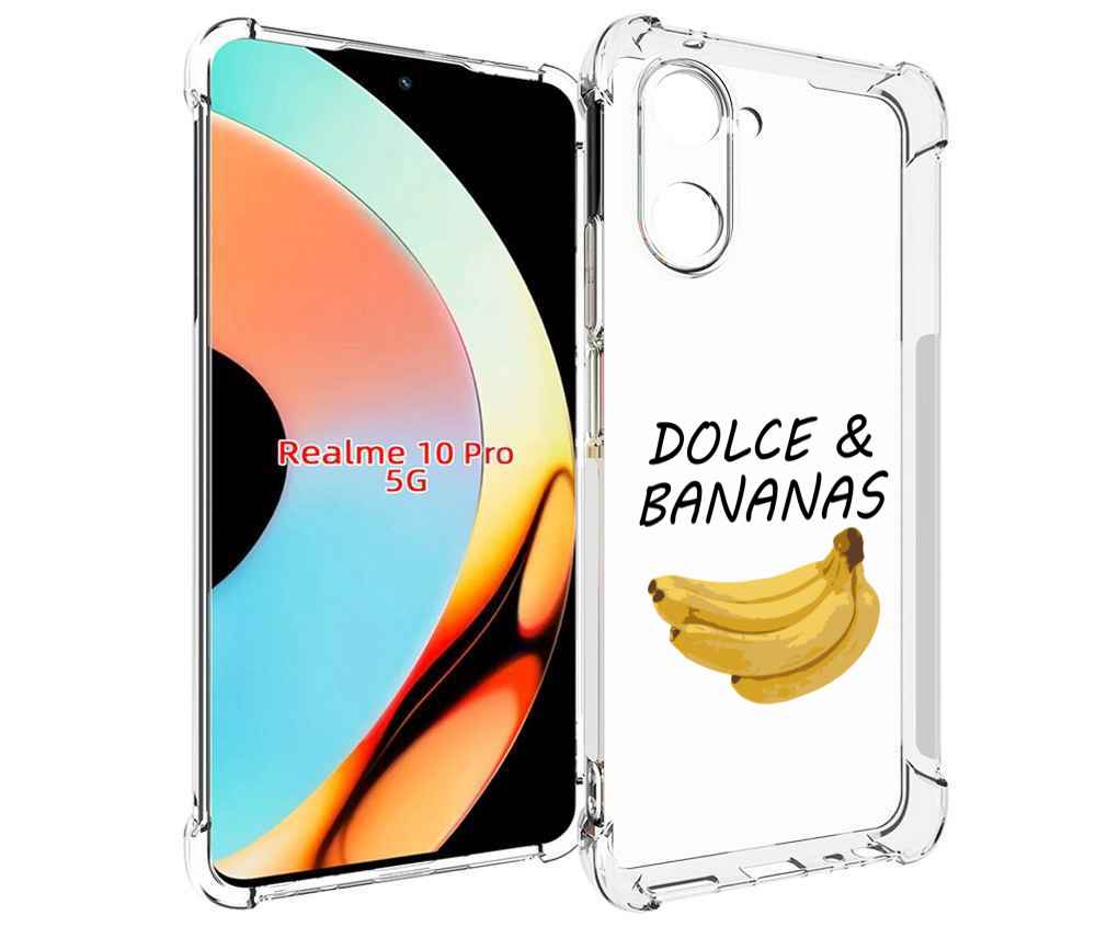 

Чехол бампер MyPads Dolce Дольче банан для Realme 10 Pro противо..., Прозрачный, Tocco