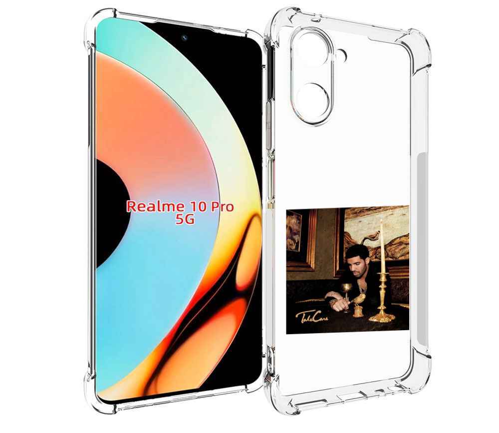

Чехол бампер MyPads Drake - Take Care для Realme 10 Pro противоу..., Прозрачный, Tocco