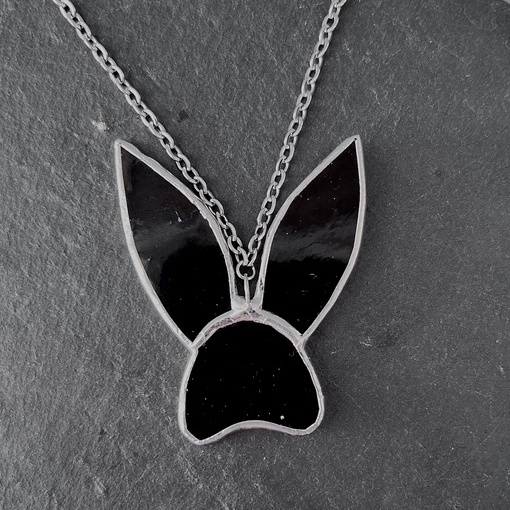 Подвеска из бижутерного сплава/меди/стали VICTORY GLASS DESIGN Bunny mask, стекло