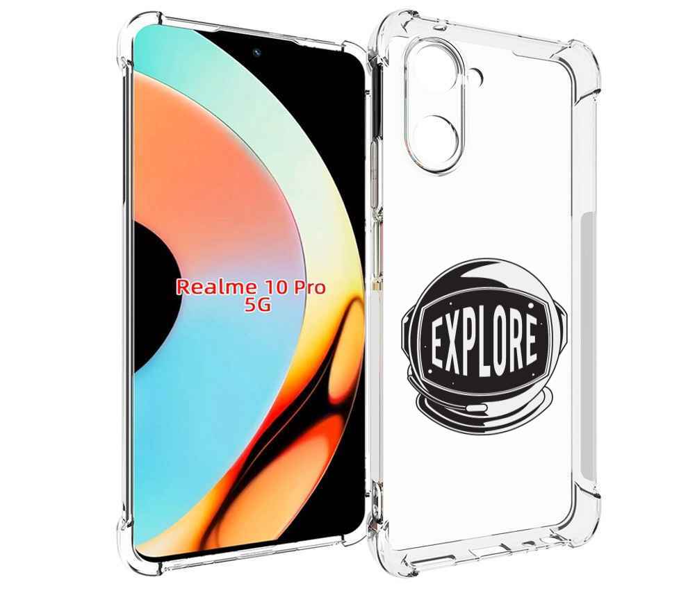 

Чехол бампер MyPads Explore для Realme 10 Pro противоударный, Прозрачный, Tocco