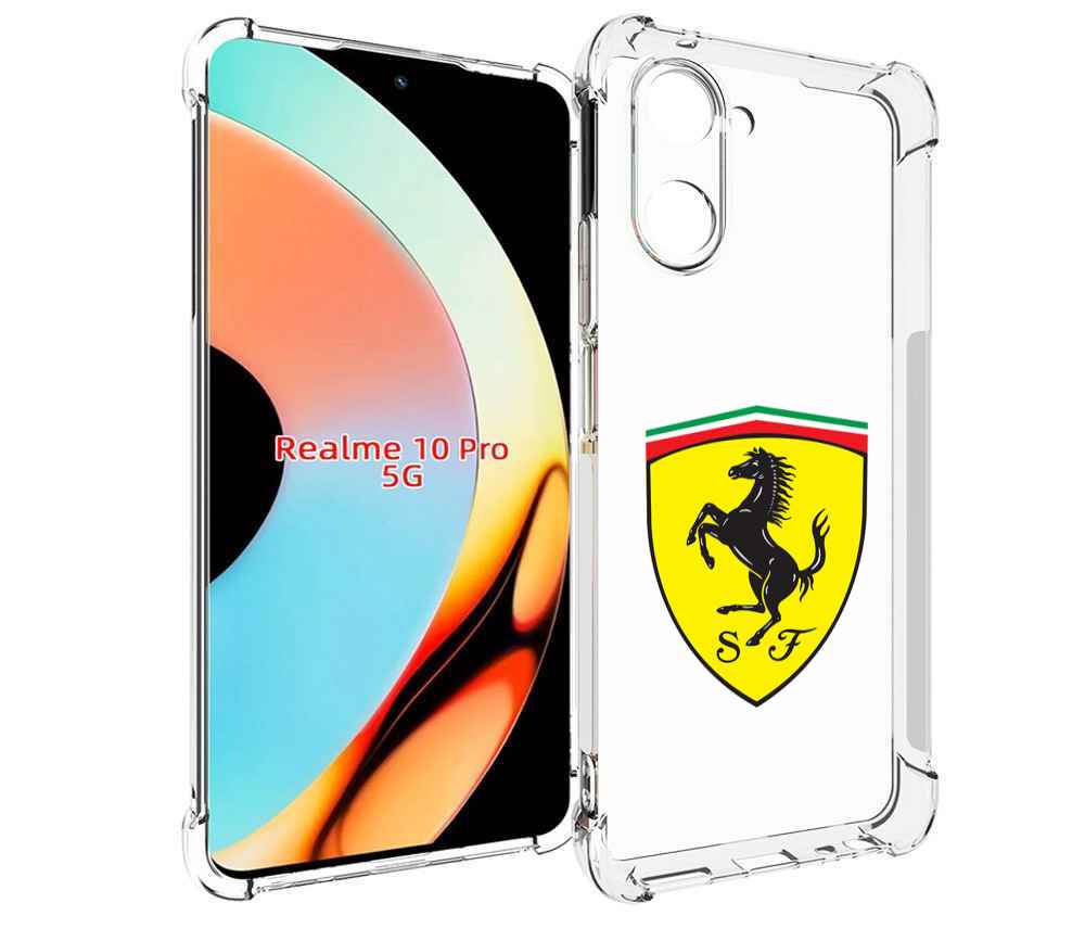 

Чехол бампер MyPads Ferrari-3 мужской для Realme 10 Pro противоу..., Прозрачный, Tocco