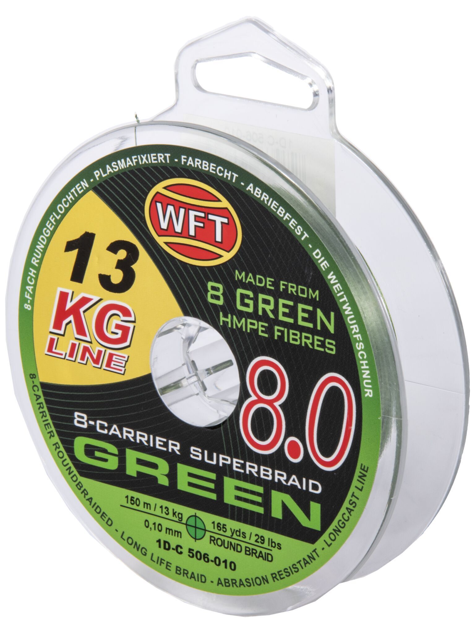 Леска плетёная WFT Kg X8 150 м, 0.10 мм green