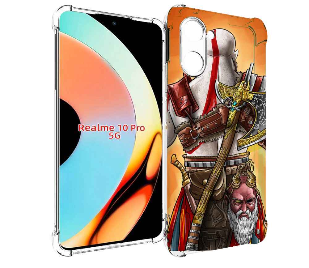 Чехол бампер MyPads God of War для Realme 10 Pro противоударный