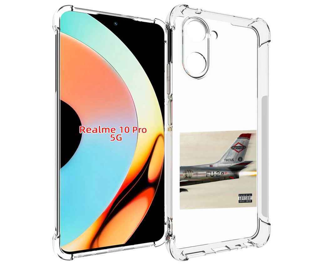 

Чехол бампер MyPads KAMIKAZE Eminem для Realme 10 Pro противоуда..., Прозрачный, Tocco