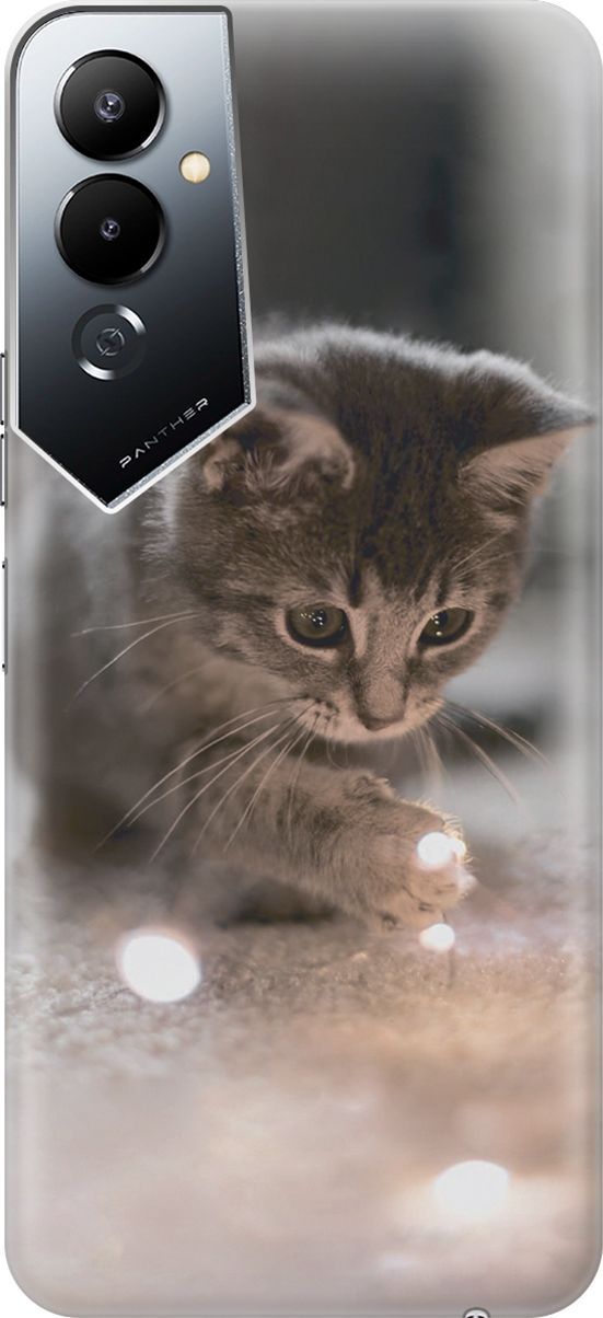 

Силиконовый чехол на Tecno Pova 4 с принтом "Котенок и свет", Белый;коричневый, 158043