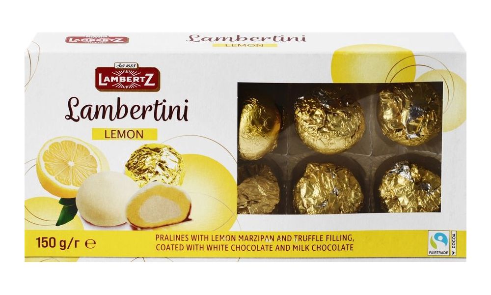 Конфеты шоколадные Lambertz Lambertini lemon пралине 150 г